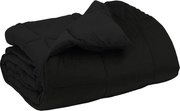 vidaXL Duvet de iarnă Patos Negru 200 x 200 cm Microfibră
