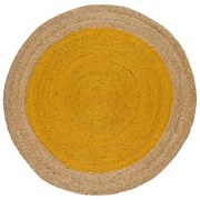 Covor galben muștar-natural rotund ø 120 cm Mahon – Universal