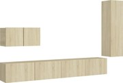 vidaXL Set de dulapuri TV, 4 piese, stejar sonoma, lemn prelucrat