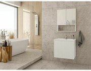 Set dulap baza suspendat alb si lavoar Drop Stripes 60 57 cm