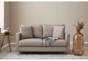 Canapea Tapitata cu 2 Locuri Eva - Cream 155 X 82 X 90