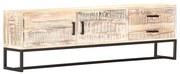 vidaXL Comodă TV, 140 x 30 x 45 cm, alb, lemn masiv de acacia