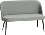 HOMCOM Canapea 2 locuri, canapea modernă tapițată cu cadru din metal și lemn, tapițerie cu aspect de catifea, Gri | Aosom Romania