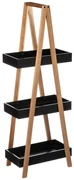 Etajera baie 3 niveluri din bambus, Negru, 5five Simple Smart