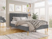 Pat matrimonial 180 cm Bleash New (Gri + auriu) (cu somieră). 1104317
