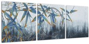 Tablou - Bambus pe perete (cu ceas) (90x30 cm)