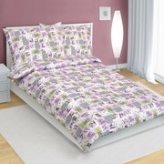 Lenjerie de pat din bumbac Bellatex Patchwork lila, 140 x 200 cm, 70 x 90 cm, 140 x 200 cm, 70 x 90 cm