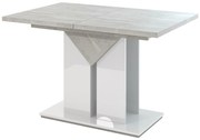 Masă de sufragerie Tarni (gri deschis + alb lucios) (pentru 4 până la 6 persoane). 1055252