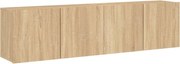 vidaXL Comodă TV de perete, 2 buc. stejar sonoma, 80x30x41 cm