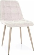 Scaun CHIC, bej deschis - Brego 22, stofa clasica/metal, 50x58x88 cm