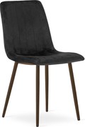 Scaun Bucatarie/Dining Gabe ,Finisaj Lemn Culoare Nuc, Catifea Neagra
