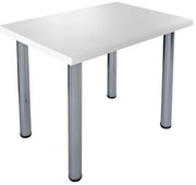 Masa cu picioare crom si blat alb 38mm