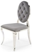 Scaun K555 velvet gri Blu14/argintiu