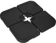 Outsunny Bază Umbrelă 4 Piese HDPE, Umplere cu Apă/Nisip, Suport Umbrelă cu Conectori, 104x104x7.5 cm, Negru | Aosom Romania