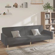 vidaXL Canapea extensibilă cu 2 locuri, gri deschis, țesătură