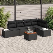 vidaXL Set de canapele pentru grădină 6 pcs Negru