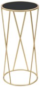Masă auxiliară Mauro Ferretti Glam Simple, înălțime 75 cm, negru - auriu