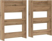 vidaXL Dulap pentru pantofi 2 pcs Stejar Artizanal 60 x 18 x 90 cm