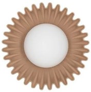 Aplica decorativa ceramica caramel, sticla alb, PETEL