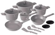 RESIGILAT - Set Oale si tigai 15 piese, antiaderente Taupe Collection Berlinger Haus BH 8111