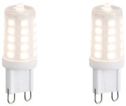 Set van 2 G9 dimbare LED lampen opaal 3W 250 lm 3000K