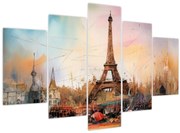 Tablou - Pictură a Turnului Eiffel (150x105 cm)