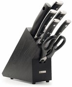 Wüsthof CLASSIC IKON set 8 cuțite bucătărie, suport, frasin/negru