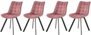 Set 4 scaune K332 velvet roz