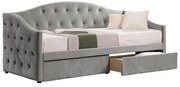Pat de o persoană (divan) 90 cm Zonas (gri) (cu somieră) (cu sp. depozitare). 1116569