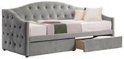 Pat de o persoană (divan) 90 cm Zonas (gri) (cu somieră) (cu sp. depozitare). 1116569