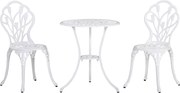 Outsunny Set de Gradina 3 Piese din Aluminiu cu 2 Scaune