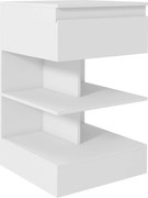 Noptiera Moderna din PAL si MDF cu un Sertar si 2 Rafturi, 39x39x65 cm, Alb HOMCOM | Aosom RO