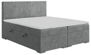 Pat matrimonial Boxspring 180 cm Lemmy (Beton) (cu saltea și sp. depozitare). 1043396
