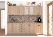 Bucatarie Zebra 2.6m MDF Sonoma - frezare mustata