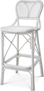 Scaun de bar din ratan design LUX, Colony alb