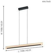 Lustră LED dimabilă pe cablu CAMACHO LED/25,5W/230V Eglo 99293