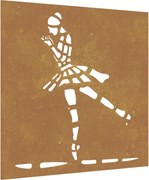 vidaXL Decor perete de grădină 55x55 cm design balerină oțel Corten