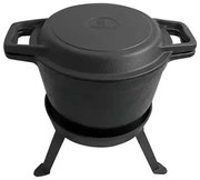 Vas de gatit din fonta 3 in 1 Kinghoff KH 1733, Vanatoresc, 8 L, Emailat, Negru