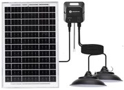 Lustră LED solară cu senzor Aigostar 2xLED/35W/12V 6000 mAh 6500K d. 15 cm