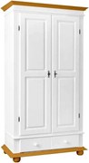 Dulap lemn masiv natur Arlo Alb/, 110 × 58 × 201 cm