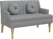 vidaXL Banchetă cu perne, gri deschis, 113x64,5x75,5 cm, textil