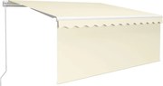 vidaXL Copertină retractabilă manual cu stor&LED, crem, 3,5x2,5 m