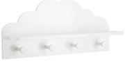Raft cu 4 umerașe CLOUD, 48 x 22 x 12 cm, alb