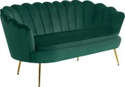 Canapea de lux, 2,5 locuri, smarald / auriu, Art-deco, NOBLIN
