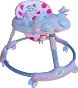Premergator reglabil in 6 trepte de inaltime NOVOKIDS™ Baby Panda Walker, Cu melodii, Pliabil, Max 20 kg, Roti silentioase, Model Ursulet Panda, Roz