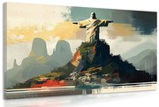 Tablou statuie a lui Isus în Rio de Janeiro