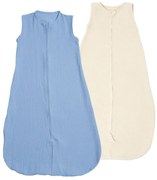 Set 2 saci de dormit de vara pentru copii din muselina dubla 3-18 luni Kidizi sky-ivory, 0.3 tog