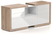 Dulap jos Lineart 191,2 x 50 x 83,5 cm, ulm deschis / alb