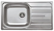 Chiuveta bucatarie inox cu picurator crom satin, 78x44 cm, Deante Xylo 780x435 mm, SATIN