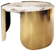 Masa de cafea Coccodrillo M marmura alba/auriu ø70/h48 cm